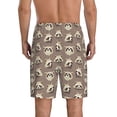thumbnail image 3 of Kdxio Raccoon Print Mens Sleep Shorts Bottoms Soft Comfy Pajama Wear Pants with Drawstring Pockets, 3 of 7
