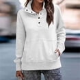 thumbnail image 4 of Womens-Button-Henley-Pullover-Sweatshirt-Casual-Mock-Neck-Long-Sleeve-Fleece-Tops-with-Pocket, 4 of 5