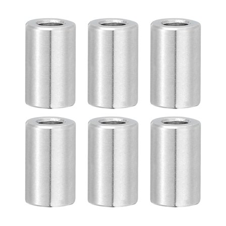Uxcell 6 Pcs Stainless Steel Spacers, 5mm ID x 10mm OD x 18mm Height 304 Stainless Steel Bushing Screw Standoff Unthreaded Round Spacer for 3/16"M5 Screws Bolts Nuts