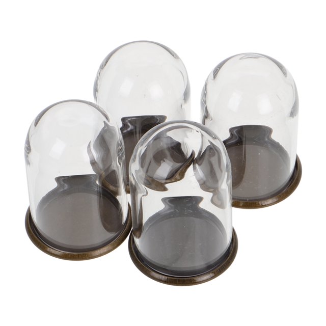 Miangastore 4pcs Miniature Glass Dome Display For Dollhouse Clear Glass Cloche Dome With Metal Base For Diy Microlandscape And Flower Covers Small Display Cloche