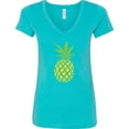 thumbnail image 3 of Inktastic Summer Pineapple Women's V-Neck T-Shirt, 3 of 5