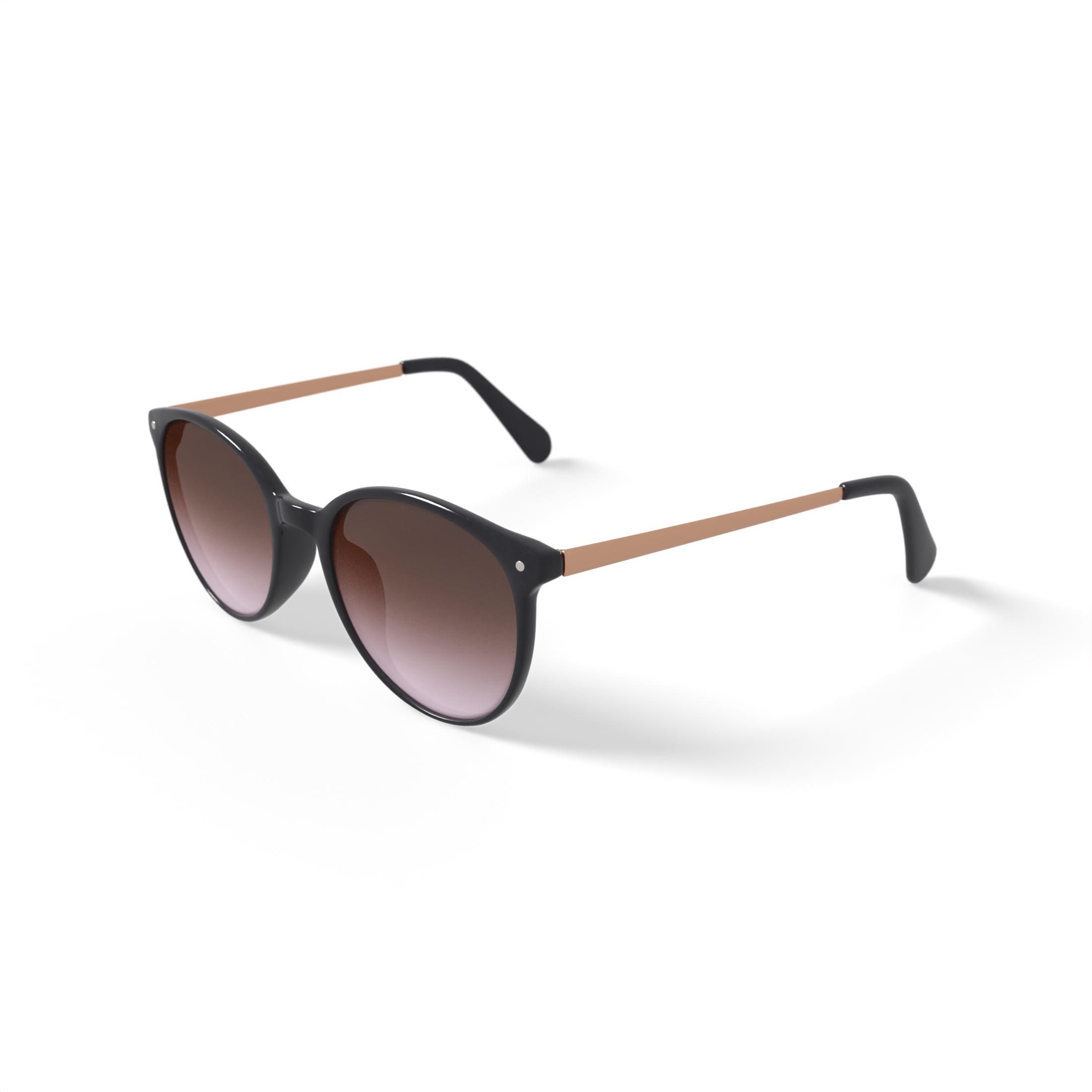 Harper and Roe HR3002 Sunglasses with Case, Shiny Light Gold, Round, Plastic, 51-20-140