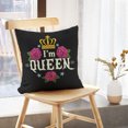 thumbnail image 5 of LALILO Throw Pillow Covers Colorful Im Queen With Crown And Queen Girly Cushion Cover 18" x 18", 2 Pack, 5 of 6
