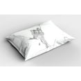 thumbnail image 2 of Ambesonne Marble Print Pillow Sham 2 Pack, Natural Texture, 30"x20", Grey White Dust, 2 of 3