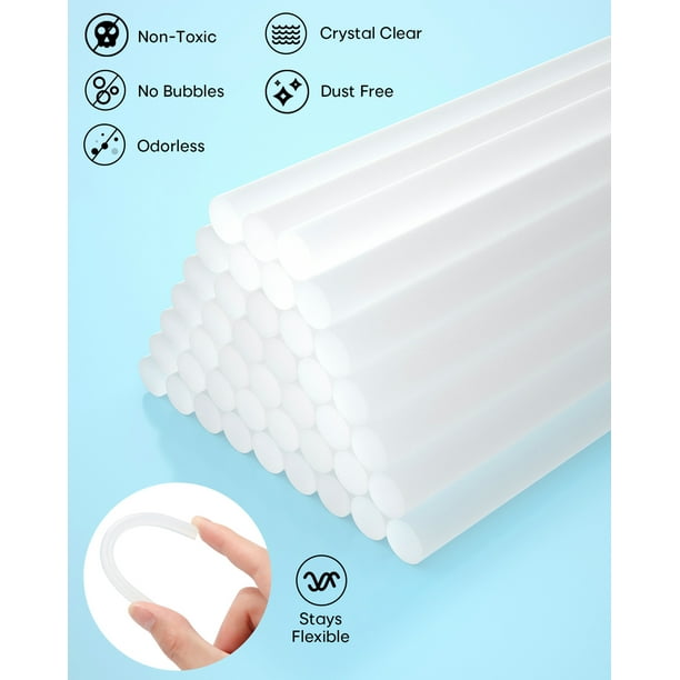 SHALL Mini Hot Glue Sticks 0.27 Dia x 8 Long 100 pack Clear