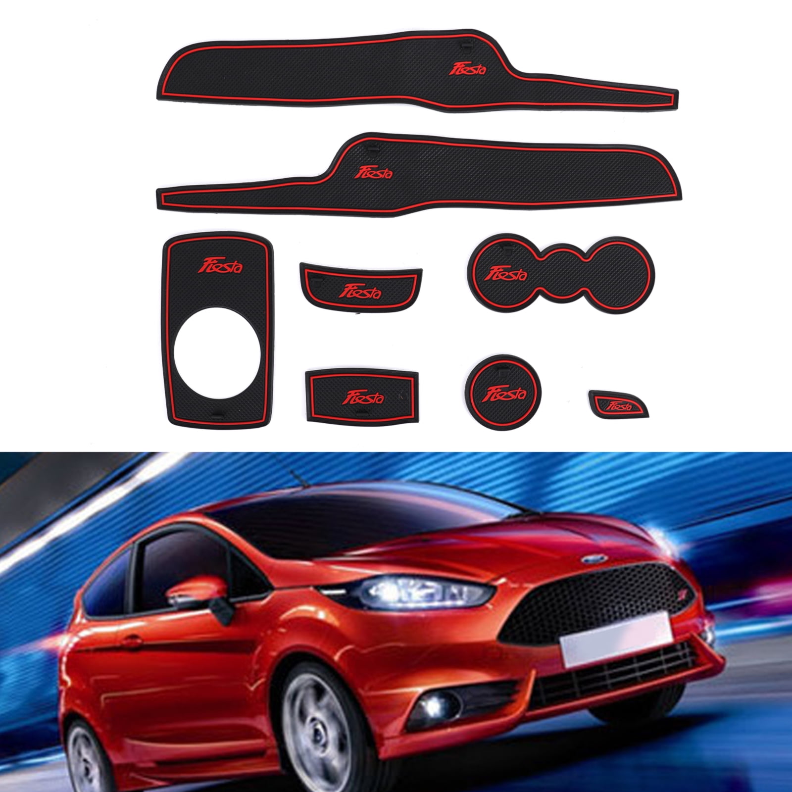Vkospy Auto Door Groove Pad Car Antipolvere Porta Slot Cuscini Car Interior Dcoration Mat per Fiesta 09-14 