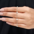 thumbnail image 4 of Moissanite Station Chain Bracelet for Women, 7 inches Chain Bracelet, 925 Sterling Silver, 7.0 inches, 4 of 7
