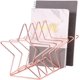thumbnail image 1 of Clasificador de archivos con porta revistas, estante organizador de escritorio de 5 ranuras de metal para documentos, carpetas, cartas y libros, oro rosa, forma de Pentastar Ormromra WRJM-634, 1 of 6