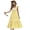 Banana Yellow, variant on Women's Embroidered Square Neck Ruffle Hem Dress with 60% viscose Fabric for Silky Draping and Lightweight Comfort