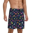 thumbnail image 2 of Pofeuu Colored Balloons Print Men's Soft Woven Elastic Waistband Sleep Pajama Short-3X-Large, 2 of 6