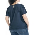 thumbnail image 2 of Nautica Women's Lightweight Cotton Jersey Tee Side Tie T-Shirt-Navy / S, 2 of 3