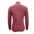 thumbnail image 6 of PiGOGI Women's Round Neck Knit Sweater Casual Solid Color Long Sleeve Base Layer Pullover Top Hot Pink XL, 6 of 6
