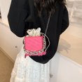 thumbnail image 2 of Bolso pequeño cuadrado con cadenas, de un solo color, moderno y elegante para el verano 2025, con asa para hombro y bandolera, con cordón de ajuste, para mujer., 2 of 9