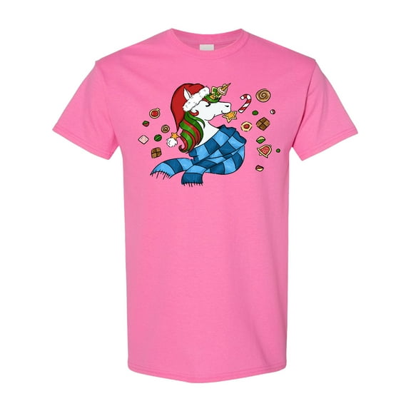 Inktastic Cute Christmas Unicorn with Cookies T-Shirt
