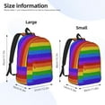 thumbnail image 4 of Easygd Colorful Glitter Rainbow Canvas Backpack: Stylish, Lightweight, and Versatile with Large Capacity and Adjustable Straps –, 4 of 7