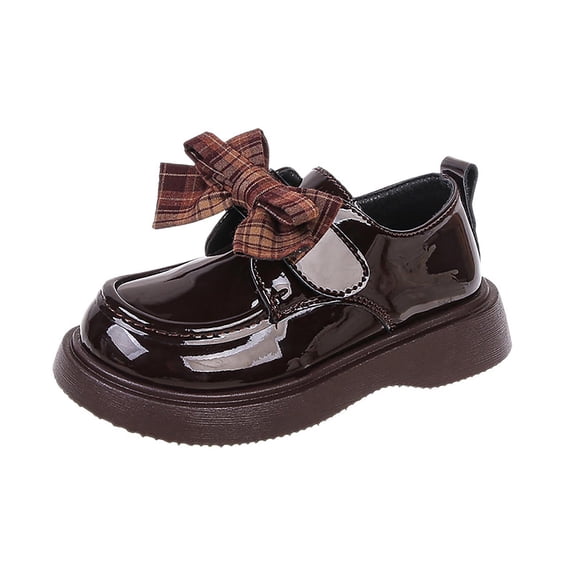 Owordtank Stelle Girls Mary Jane Shoes Black School Uniform Flats Dress Shoes Detachable Bow Chunky Formal for Little/Big Kids