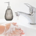 thumbnail image 6 of 300ml Glass Soap Dispenser, Textured Clear Glass Refillable Liquid Hand Soap Dispenser, Premium Pump Bottle for Shower Gel Shampoo Lotion, Home Supply for Bathroom Kitchen, 6 of 6