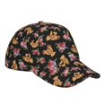 thumbnail image 3 of Kdxio Unisex Rose Flower Bear Pattern Baseball Cap Unisex Washed Classic Adjustable Hat, 3 of 8