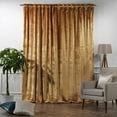 thumbnail image 3 of 3S Brother's Marigold Extra Long Shiny Velvet Curtains Luxury Colors Light Blocking Hang Back Tab & Rod Pocket 1 Panel Curtain 5-30 Ft Home Décor Custom Made Drapes -Made in Turkey(52"W X 108"L), 3 of 6