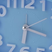 Unique Bargains Household Office Desktop Plastic Oval Silent Battery Powered Arabic Number Alarm Clock Blue