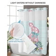 thumbnail image 6 of No Hook Shower Curtain with Snap-in Liner, Teal Easter Waterproof Fabric Bathroom Curtains, Spring Polka Dots Bunny Easter Eggs Wooden Bath Curtains & Mesh Top Window 66"x72", 6 of 9