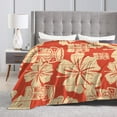 thumbnail image 3 of LNWH Orange Hawaiian Print Art Pattern Throw Blanket, Fluffy Soft Cozy Bed Flange Plush Blankets, 40"x30", 3 of 8