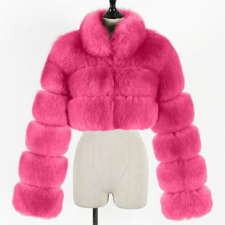 symoid Womens Faux Fur Coats & Jackets- Ladies Warm Faux Fur Coat Jacket  Winter Solid Hooded Outerwear Black S 