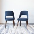thumbnail image 4 of Pemberly Row 34.5"H Mid-Century Fabric Dining Chair in Blue (Set of 2), 4 of 10