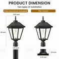 thumbnail image 3 of Cedar Hill 22-in Black Clear Glass Outdoor Solar Post Lantern Dusk-to-Dawn, 3 of 6