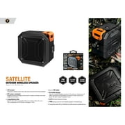 ToughTested Satellite Outdoor Bluetooth Speaker with FM Radio, IP65 Water-Resistant Rugged Design, Up to 12-Hour Playtime, TWS Pairing, Compact Wireless Speaker with Micro USB & AUX Cables