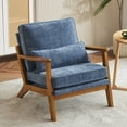 thumbnail image 7 of Ktaxon Accent Chair Chenille Upholstered Armchair, Reading Club Chair with Pillow for Living Room Bedroom Furniture Blue, 7 of 7