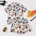 thumbnail image 5 of Yuncity Womens Halloween Pajamas Printed Collar Short Sleeve Pajama Short Pants Leisure Cute Pajama Sets Grey Xl, 5 of 9