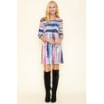 thumbnail image 2 of Eloges Women's Multi Stripe 3/4 Sleeve Mini Dress, 2 of 4