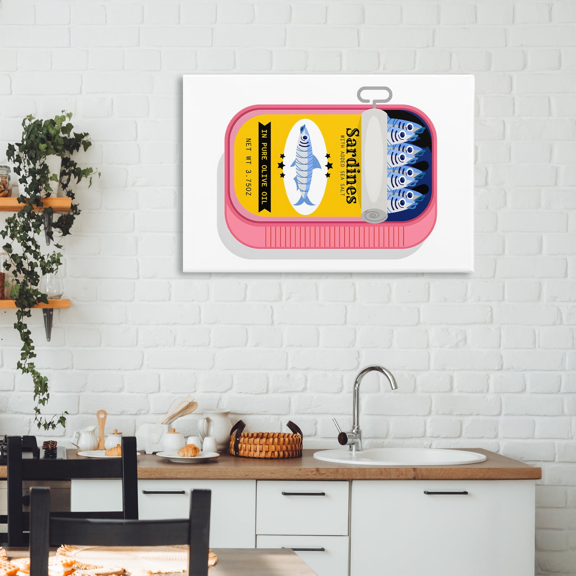 Stupell Industries Retro Can of Sardines Canvas Wall Art, design by Creative Studio