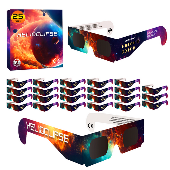 [25 Pack] Lunettes Solaires Éclipse - AAS Approuvé - ISO 12312-2 & CE Certifié
