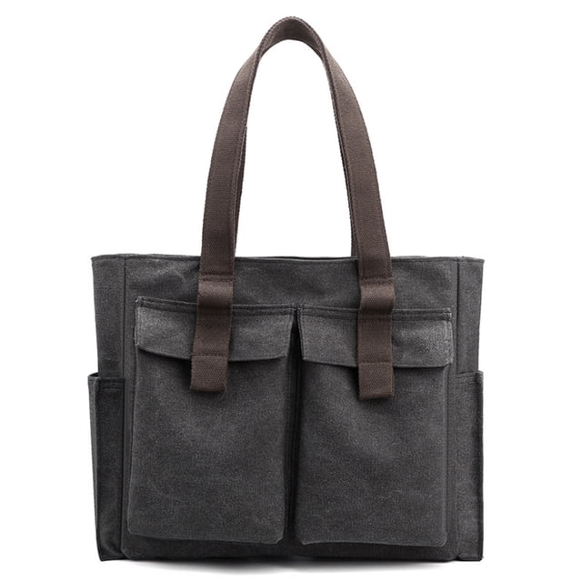 Bolsa de lona con asa - Bolsa de mamá, bolso de mensajero de gran capacidad, bolso de hombro duradero con múltiples bolsillos, bolso de mano resistente al desgaste, bolso de mano