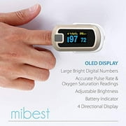 mibest OLED Finger Pulse Oximeter, O2 Meter, Dual Color White/Luxury Gold