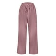 thumbnail image 5 of LIaqionyy Striped Pants for Women Casual Drawstring High Waist Palazzo Pants Summer Loose Wide Leg Trousers, 5 of 8