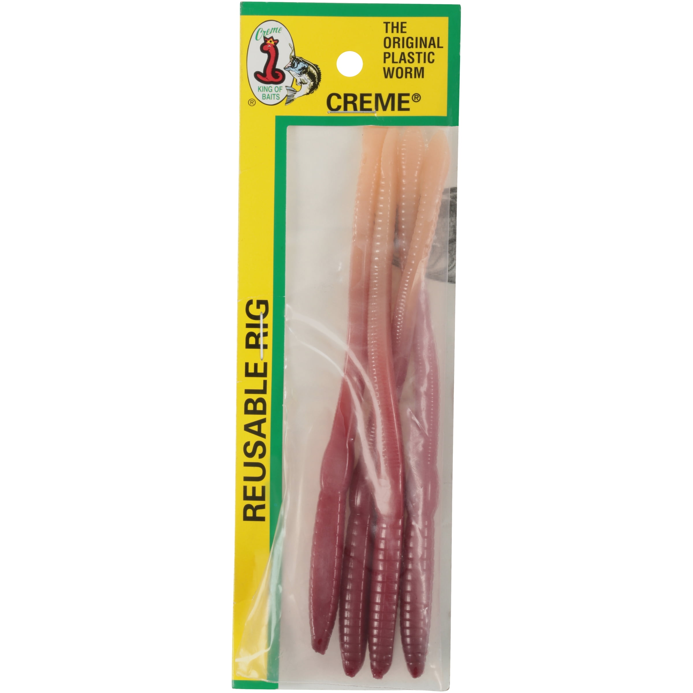 Creme 6" Scoundrel Worm Lures 4 Pack, Live Color