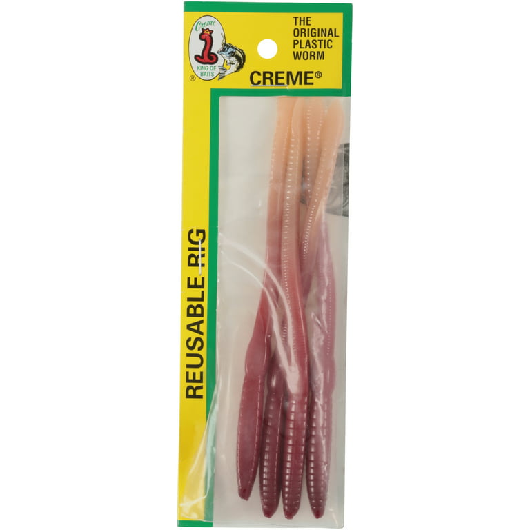 Creme 6 Scoundrel Worm Lures 4 Pack, Live Color