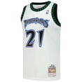 thumbnail image 2 of Men's-Mitchell & Ness Kevin Garnett White Minnesota Timberwolves Hardwood Classics Swingman Jersey, 2 of 7