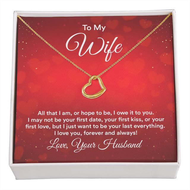 To My Wife All That I Am Delicate Heart Necklace