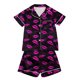 thumbnail image 5 of Odeerbi 2-12 Años Niñas Pijama de Satén de Verano Con Solapa Muesca Camisas de Manga Corta Pantalones Cortos Conjunto Suave San Valentín Ropa de Dormir Juegos de Pijamas de Dos Piezas, 5 of 6