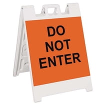 Barricade Sign, Plastic, Engineer, 36 in Height, 3 in Length, 17 lb, White