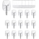 thumbnail image 1 of 15-Hooks, 30-Strips, Clear Small Wire Toggle Hooks Value Pack, Organize Damage-Free Utility Hooks, Hanging Hooks Heavy Duty with Adhesive Strips, 1 of 4