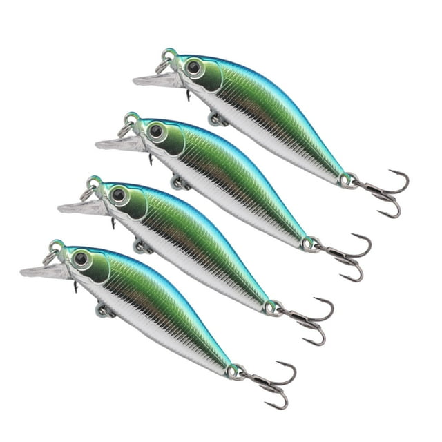 4x Señuelos de Pesca 3D Señuelo de natación realista Accesorios de pesca de hundimiento lento Duro Azul verde Zulema Señuelos de pesca