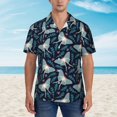 thumbnail image 5 of Uemuo Glowing Butterfly Printed Regular Fit Short Sleeve Casual Hawaiian Shirt for Men,Aloha shirt,Tropical shirt,Floral print shirt,Vacation Beach shirt-Large, 5 of 9