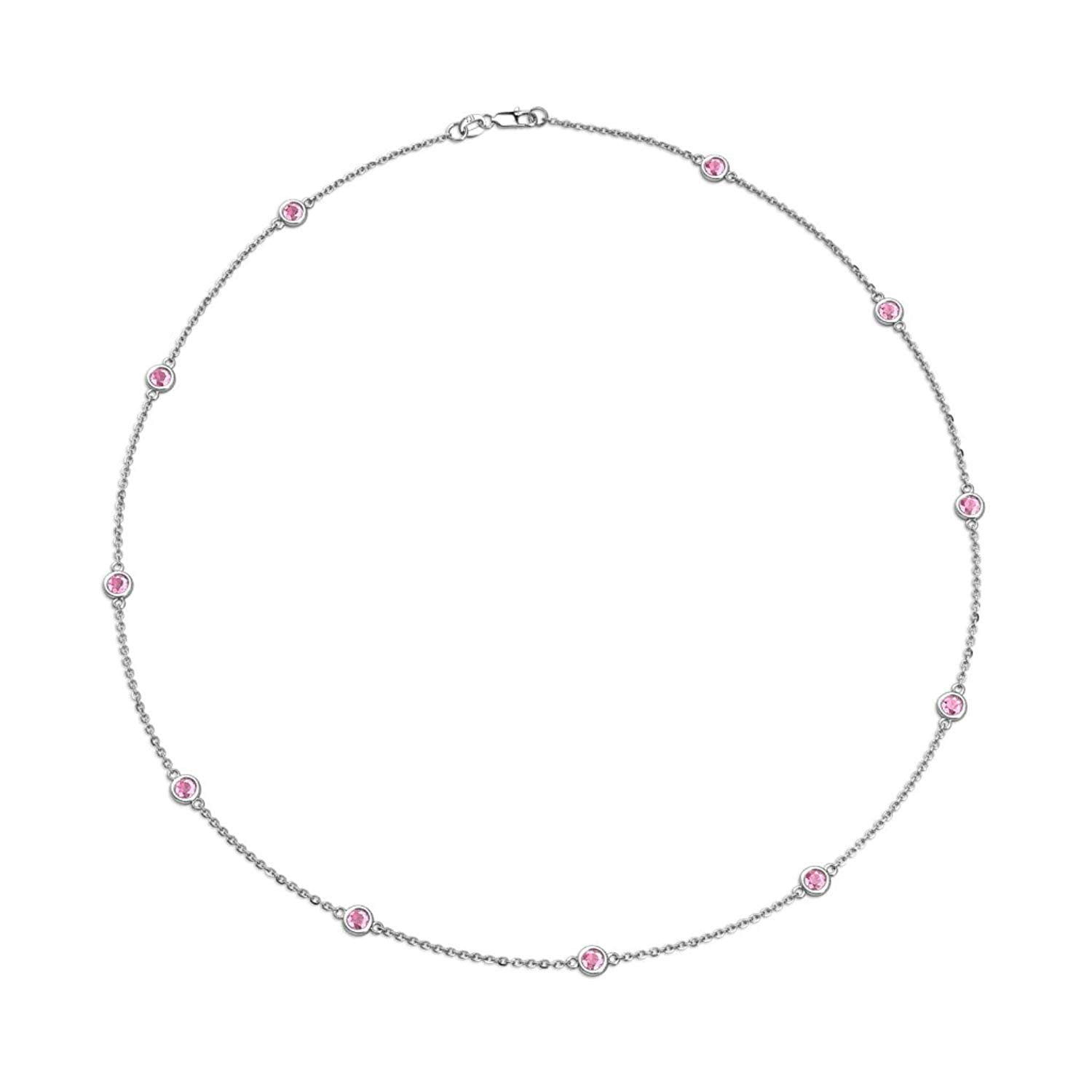 Trijewels 11 Station Pink Tourmaline On Cable Necklace 0 85 Carat Tw In 14k White Gold 18 Inches In Length Walmart Com Walmart Com Trijewels 11 Station Pink Tourmaline On Cable Necklace 0 85 Carat Tw In 14k White Gold 18 Inches In Length Walmart Com Walmart Com