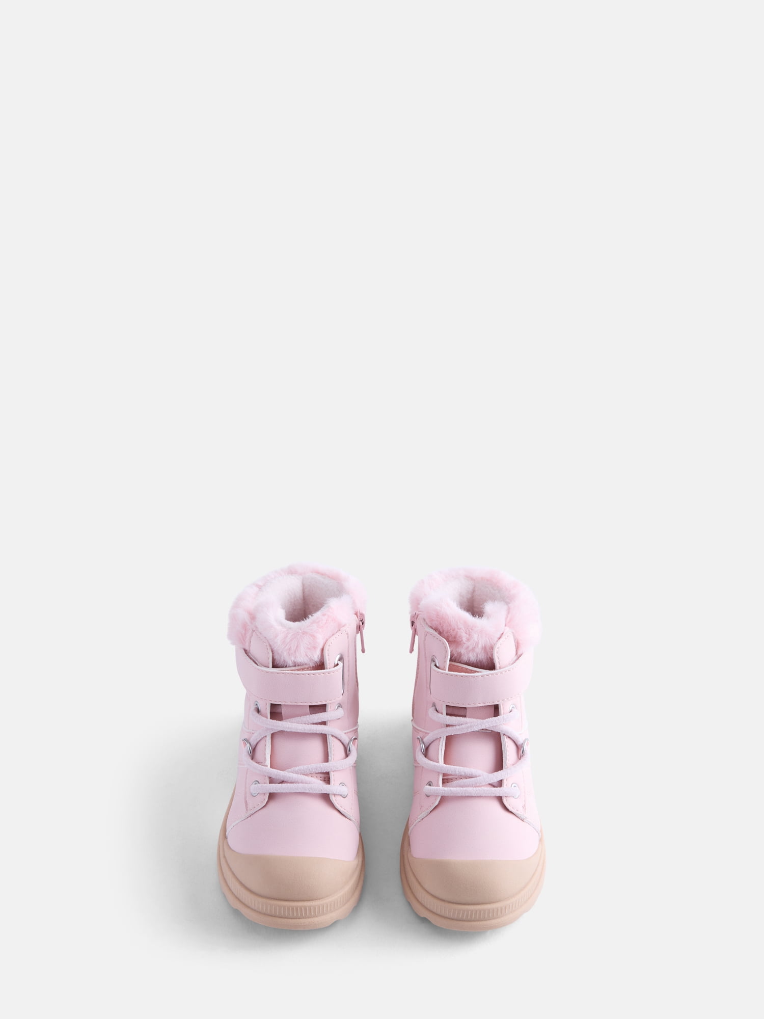 Wonder Nation Baby and Toddler Girls Winter Boots with Faux Fur Lining
