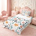 thumbnail image 3 of Manfei Cute Fox Twin Sheets 3pcs,Cartoon Flowers Bedding,1 Flat Sheet,1 Fitted Sheet and 1 Pillowcase, 3 of 6